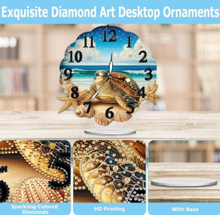 Diamond Painting Leuchtende Uhr Schildkröte